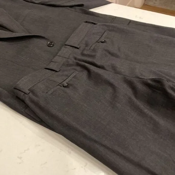 Banana Republic dark Gray Wool Classic Two Button Suit Set 42L 32x34